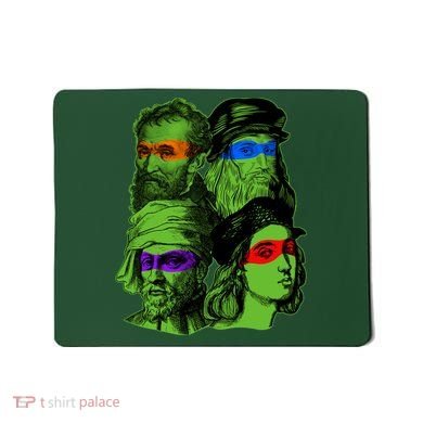 Funny Renaissance Ninja Painters Mousepad