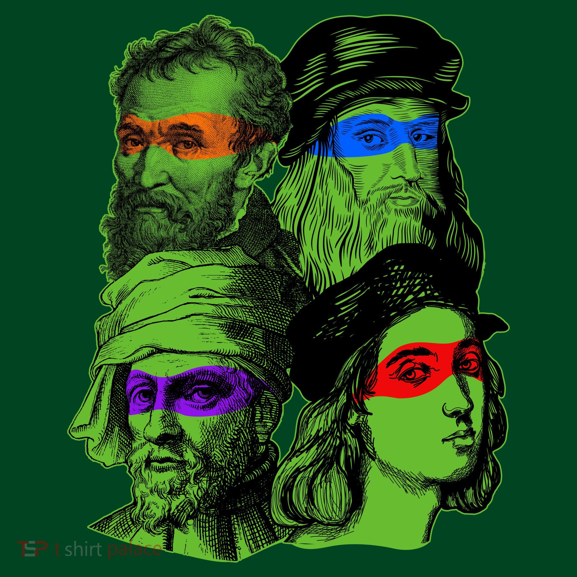 Funny Renaissance Ninja Painters Mousepad