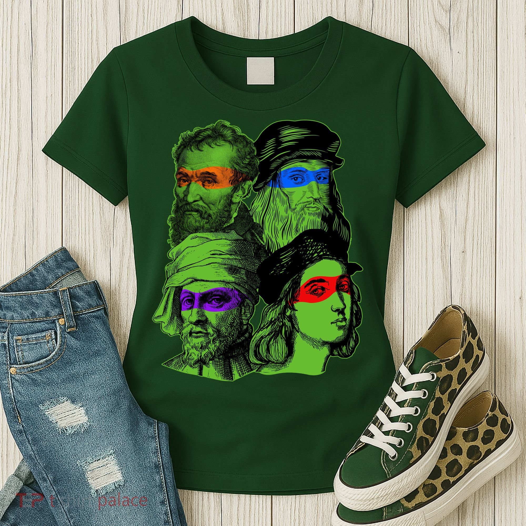 Funny Renaissance Ninja Painters Women's T-Shirt