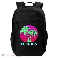 Florida Retro Neon Palm Trees Sunset Backpack thumb 0