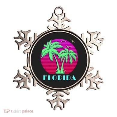 Florida Retro Neon Palm Trees Sunset Ornament