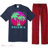 Florida Retro Neon Palm Trees Sunset Pajama Set thumb 0