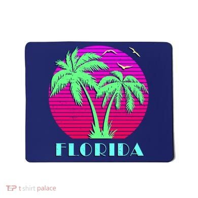 Florida Retro Neon Palm Trees Sunset Mousepad