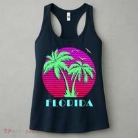 Florida Retro Neon Palm Trees Sunset Women's Tank Top thumb 3