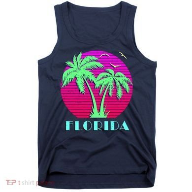 Florida Retro Neon Palm Trees Sunset Tank Top
