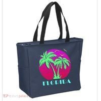 Florida Retro Neon Palm Trees Sunset Tote Bag thumb 2