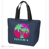 Florida Retro Neon Palm Trees Sunset Tote Bag thumb 3