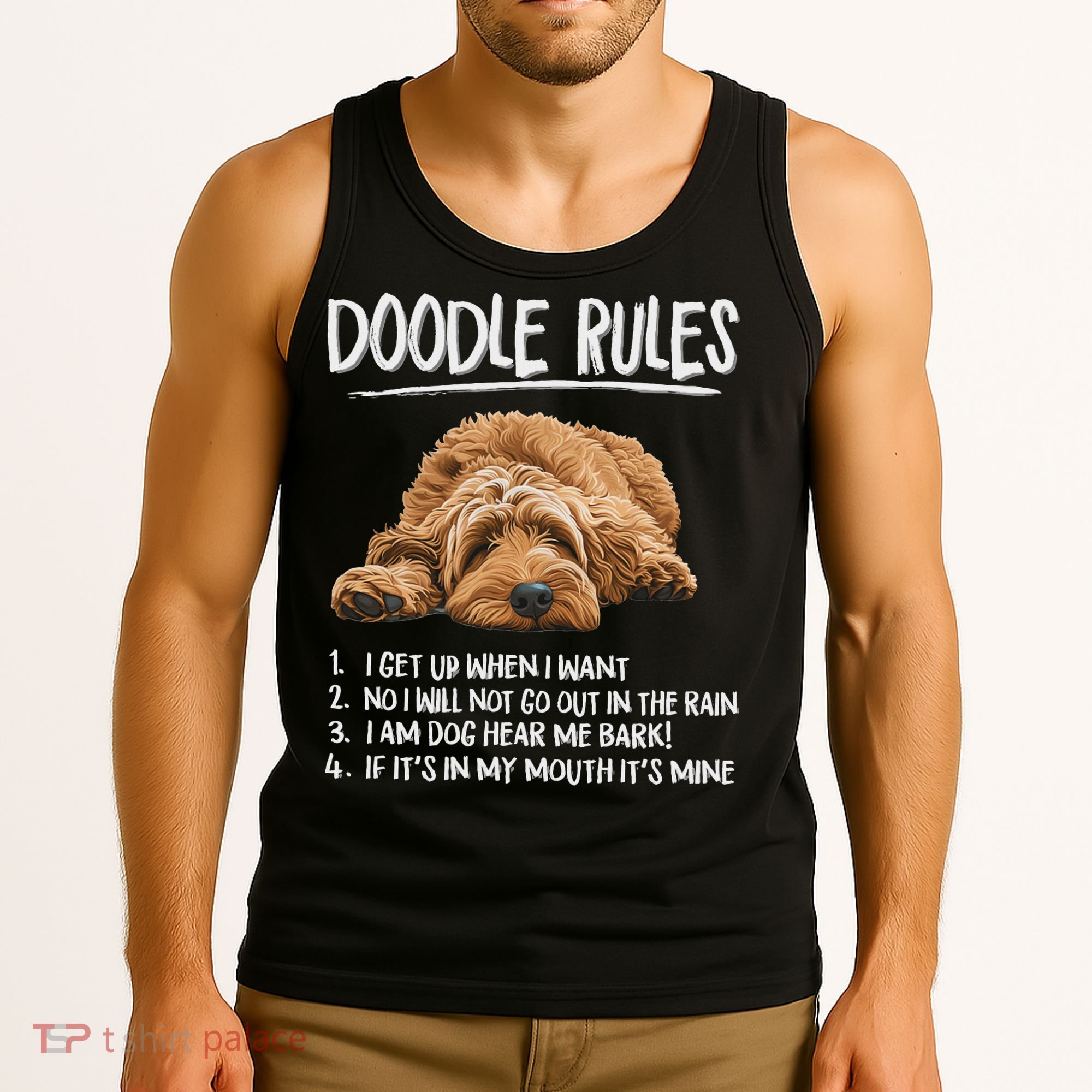 Funny Rules Napping Goldendoodle Doodle Dog Lover Tank Top