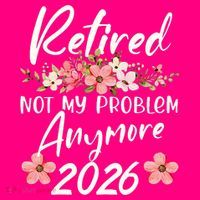 Floral Retired Not My Problem Anymore 2026 USA-Made Doggie Bandana thumb 2