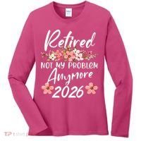 Floral Retired Not My Problem Anymore 2026 Women's Long Sleeve Shirt thumb 0