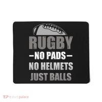 Funny Rugby No Pads No Helmets Just Balls Fan Gift Mousepad thumb 0
