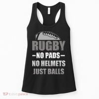 Funny Rugby No Pads No Helmets Just Balls Fan Gift Women's Tank Top thumb 0