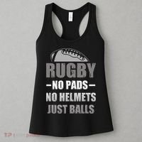 Funny Rugby No Pads No Helmets Just Balls Fan Gift Women's Tank Top thumb 3