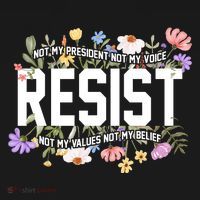 Floral Resist Not My President Antitrump Backpack thumb 2