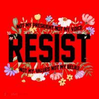 Floral Resist Not My President Antitrump Santa Hat thumb 1