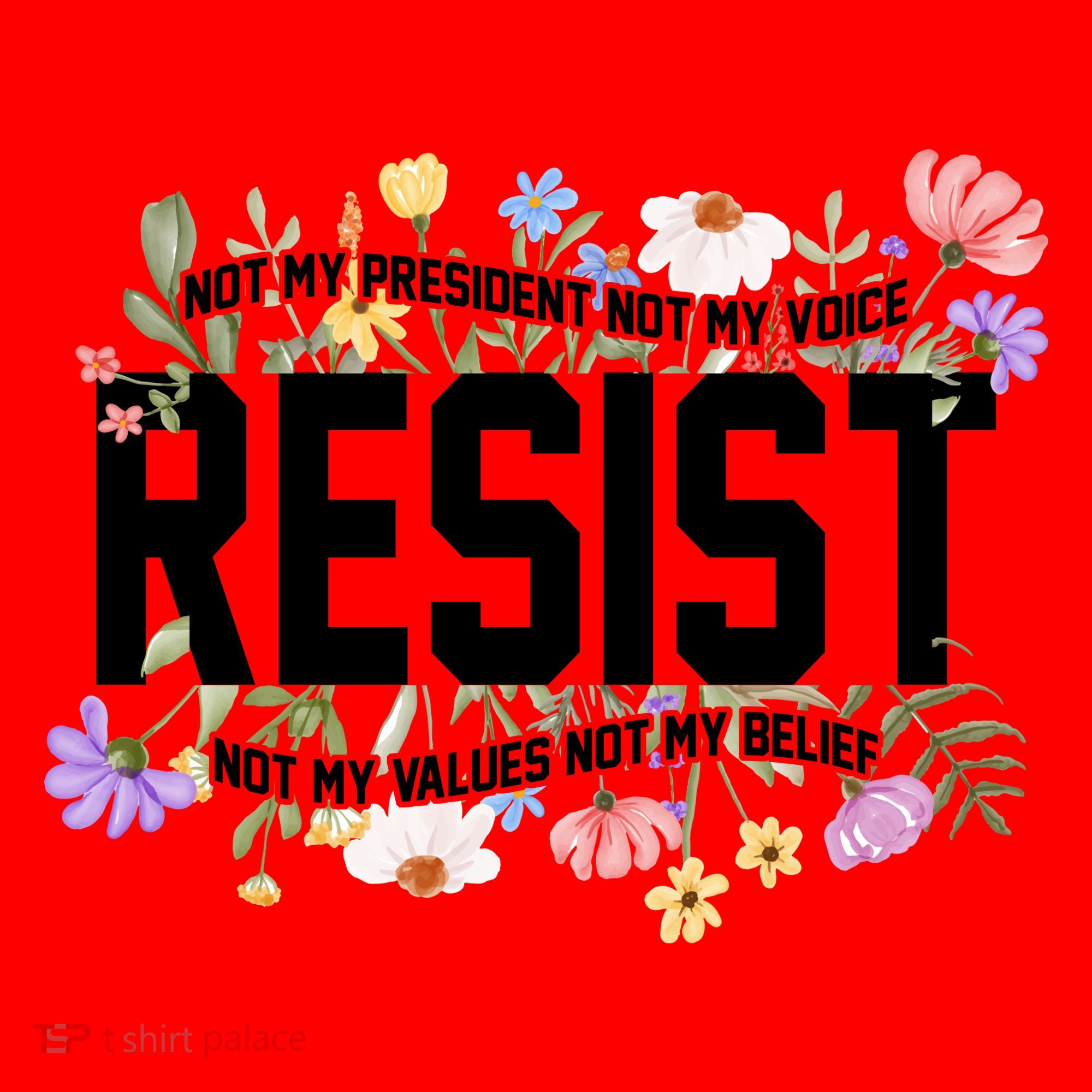 Floral Resist Not My President Antitrump Santa Hat