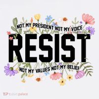Floral Resist Not My President Antitrump Women's Hoodie thumb 2