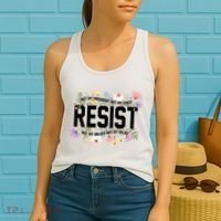 Floral Resist Not My President Antitrump Women's Tank Top thumb 2