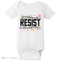 Floral Resist Not My President Antitrump Baby Bodysuit thumb 0