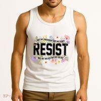 Floral Resist Not My President Antitrump Tank Top thumb 3