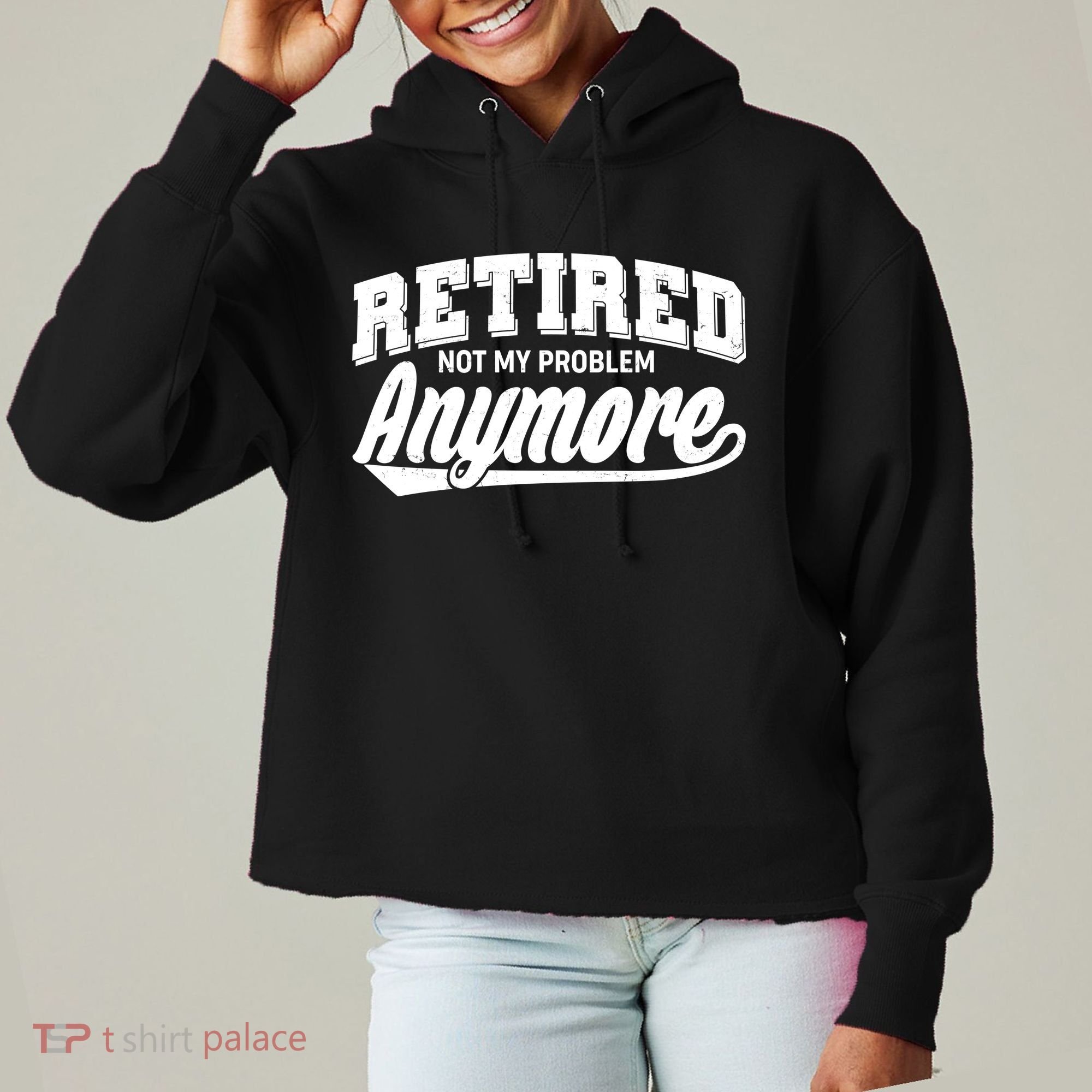 Funny Retired Not My Problem Anymore Ladies Heavyweight Boxy Pullover Hoodie