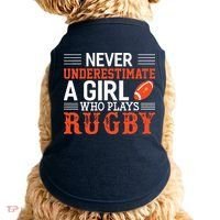 Funny Rugby Never Underestimate A Girl Who Plays Rugby Doggie Tank thumb 0