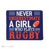 Funny Rugby Never Underestimate A Girl Who Plays Rugby Mousepad thumb 0