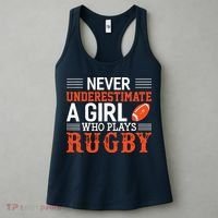 Funny Rugby Never Underestimate A Girl Who Plays Rugby Women's Tank Top thumb 3