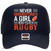 Funny Rugby Never Underestimate A Girl Who Plays Rugby Hat thumb 0