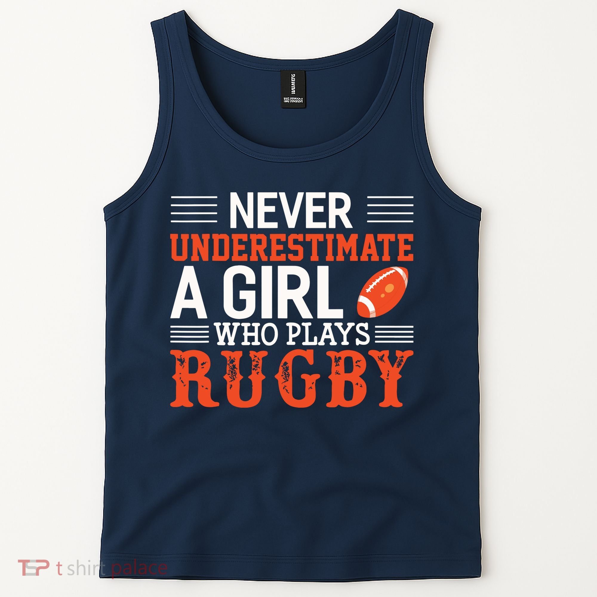 Funny Rugby Never Underestimate A Girl Who Plays Rugby Tank Top