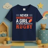 Funny Rugby Never Underestimate A Girl Who Plays Rugby Toddler T-Shirt thumb 3