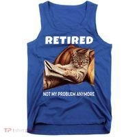 Funny Retired Not My Problem Anymore Gift Funny Cat Retirement Gift Tank Top thumb 0