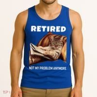 Funny Retired Not My Problem Anymore Gift Funny Cat Retirement Gift Tank Top thumb 3