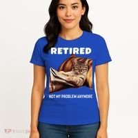 Funny Retired Not My Problem Anymore Gift Funny Cat Retirement Gift Women's T-Shirt thumb 4