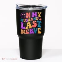 Funny Retro On My Husband's Last Nerve Tumbler thumb 0