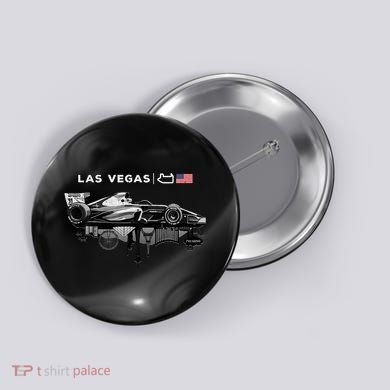 Formula Racing Open Wheel Car Las Vegas Circuit Usa Flag Button