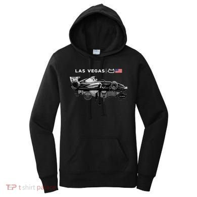 Formula Racing Open Wheel Car Las Vegas Circuit Usa Flag Women's Hoodie