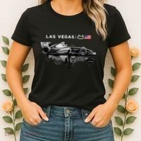 Formula Racing Open Wheel Car Las Vegas Circuit Usa Flag Women's T-Shirt thumb 2