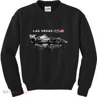 Formula Racing Open Wheel Car Las Vegas Circuit Usa Flag Kids Sweatshirt thumb 0