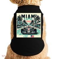 Formula Racing Open Wheel Car Retro Miami Circuit Usa Flag Doggie Tank thumb 0