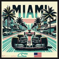 Formula Racing Open Wheel Car Retro Miami Circuit Usa Flag Hoodie thumb 7