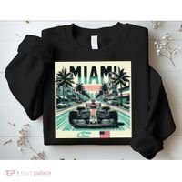 Formula Racing Open Wheel Car Retro Miami Circuit Usa Flag Sweatshirt thumb 2
