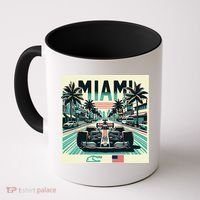 Formula Racing Open Wheel Car Retro Miami Circuit Usa Flag Coffee Mug thumb 0