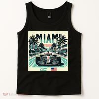Formula Racing Open Wheel Car Retro Miami Circuit Usa Flag Tank Top thumb 2