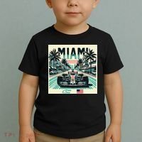 Formula Racing Open Wheel Car Retro Miami Circuit Usa Flag Toddler T-Shirt thumb 2