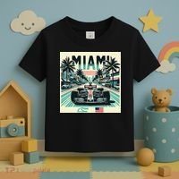 Formula Racing Open Wheel Car Retro Miami Circuit Usa Flag Toddler T-Shirt thumb 3