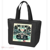 Formula Racing Open Wheel Car Retro Miami Circuit Usa Flag Tote Bag thumb 3