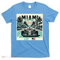 Formula Racing Open Wheel Car Retro Miami Circuit Usa Flag T-Shirt thumb 0