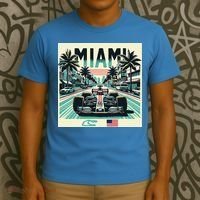 Formula Racing Open Wheel Car Retro Miami Circuit Usa Flag T-Shirt thumb 3