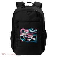 Formula Racing Open Wheel Car Retro Miami Circuit Usa Flag Backpack thumb 0